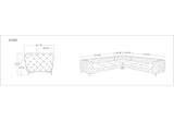 Delilah Glam Black Fabric Sectional Sofa