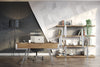 Brewer Modern Walnut Glass & Stainless Steel Bookshelf