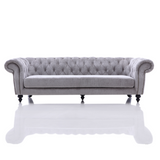 Alexandrina Grey Tufted Velvet Sofa