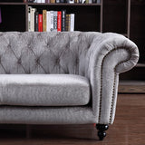 Alexandrina Grey Tufted Velvet Sofa