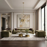 Siegal Modern Olive Green Fabric Sofa