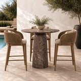 Tabor Modern Faux Marble Concrete Counter Bar Table