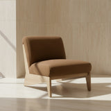 Vance Modern Brown Fabric + Wood Accent Chair