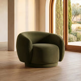 Andrew Modern Green Fabric Swivel Accent Chair