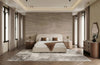 Hortman + Chelton Modern Beige Velvet + Walnut 4-Piece Bedroom Set