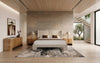 Newhart Modern Beige Fabric + Natural Oak 4-Piece Bedroom Set