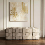 Rousey Modern Taupe Fabric Bench