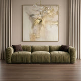 Siegal Modern Olive Green Fabric Sofa
