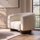 Thrive Modern Beige Fabric + Antique Brass Accent Chair