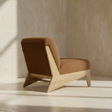 Vance Modern Brown Fabric + Wood Accent Chair
