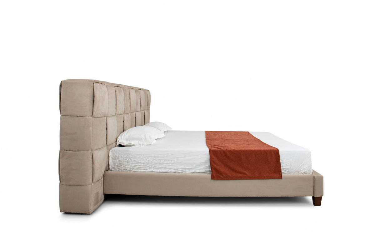 McKamey Modern Beige Fabric Bed