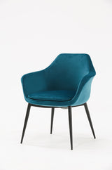 Wilson Modern Teal Velvet & Black Dining Chair