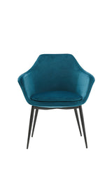 Wilson Modern Teal Velvet & Black Dining Chair