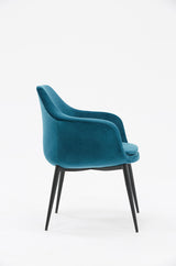 Wilson Modern Teal Velvet & Black Dining Chair