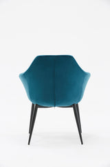 Wilson Modern Teal Velvet & Black Dining Chair