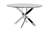 Pyrite Modern Round Glass Dining Table