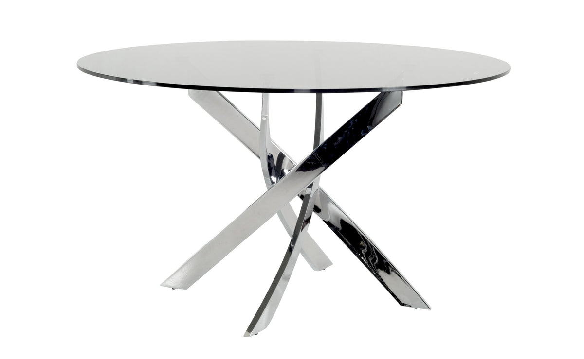 Pyrite Modern Round Glass Dining Table