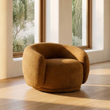 Andrew Modern Orange Fabric Swivel Accent Chair