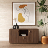 Roma Modern Walnut + Gold File Cabinet