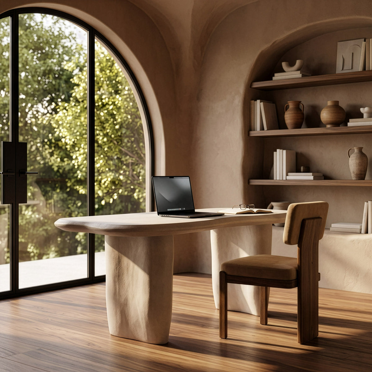Nouveau Slone Modern Beige Concrete Dining Table