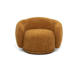 Andrew Modern Orange Fabric Swivel Accent Chair