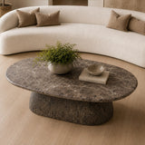 Ararat Modern Faux Marble Concrete Coffee Table