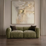 Siegal Modern Olive Green Fabric Loveseat Sofa