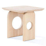 Osaka Modern Faux Marble + Natural Ash End Table