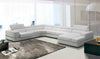 Pella Modern White Bonded Leather Sectional Sofa