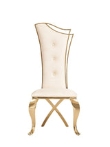 Bonnie Modern Beige Velvet & Champagne Gold Dining Chair (Set of 2)