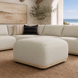 Evans Contemporary Off-White Fabric Modular Sectional Sofa-6-Piece Sectional