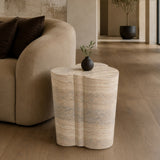 Meru Modern Faux Travertine Concrete End Table