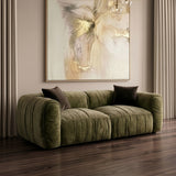 Siegal Modern Olive Green Fabric Loveseat Sofa