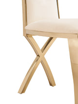 Bonnie Modern Beige Velvet & Champagne Gold Dining Chair (Set of 2)
