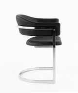 Allie Contemporary Black Leatherette Dining Chair