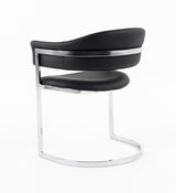 Allie Contemporary Black Leatherette Dining Chair