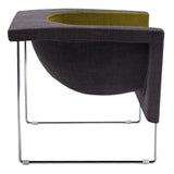 Tulane Mid-Century Grey & Green Accent Chair