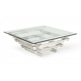 Upton Modern Square Glass Coffee Table