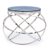Tulare Contemporary Smoked Glass End Table