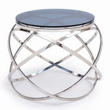 Tulare Contemporary Smoked Glass End Table