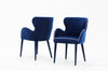 Tigard Mid-Century Blue Fabric Dining Chair