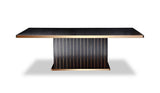 Talin Modern Black Crocodile and Rosegold Dining Table