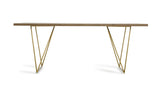Marcia Mid-Century Tobacco & Antique Brass Dining Table