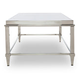 Agar Modern Glass & Stainless Steel Coffee Table