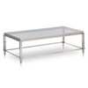 Agar Modern Glass & Stainless Steel Coffee Table