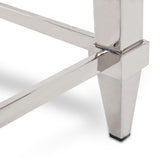 Agar Modern Glass & Stainless Steel Coffee Table