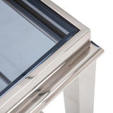 Agar Modern Glass & Stainless Steel Console Table