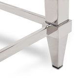 Agar Modern Glass & Stainless Steel Console Table