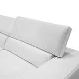 Pella Modern White Italian Leather U Shaped Sectional Sofa