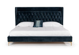 Wales Modern Blue Fabric Bed